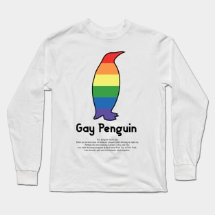 Gay Penguin G9b - Can animals be gay series - meme gift t-shirt Long Sleeve T-Shirt